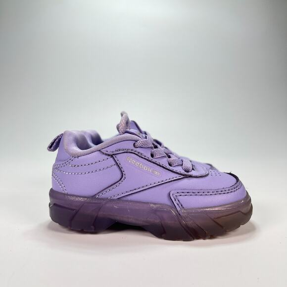 Reebok Club C Cardi B Crisp Purple Athletic Sneakers Lace Up GX5028 Kids Size 4 - Picture 1 of 9